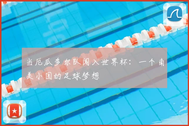 当厄瓜多尔队闯入世界杯：一个南美小国的足球梦想